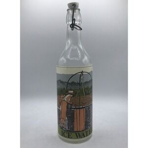 Antique Italian Acqua di Pozzo Water Bottle w/ Porcelain‎ Stopper Approx 13"
